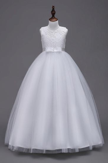 Elegant Jewel Lace Flowergirl Dresses | Bow Sleeveless Children Dresses