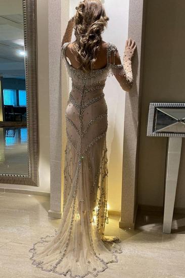 Luxuriöses, herzförmiges, mit Perlen verziertes Meerjungfrau-Partykleid mit Quasten, Dubai-Abendkleid_11
