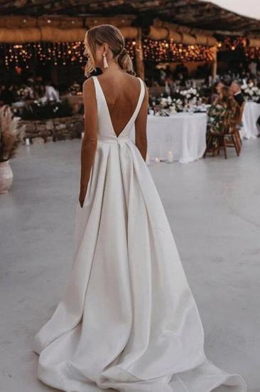 Simple Wedding Dresses Satin | Wedding Dresses V Neck Cheap_2