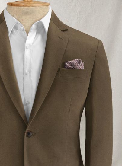 Summer dark brown suit notched lapel suit | two-piece suit_3