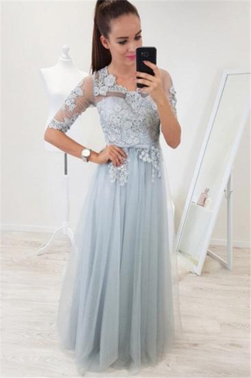 Glamorous A-line Half-Sleeves Evening Dresses  2022 | Appliques Floor Length Party Dresses_1