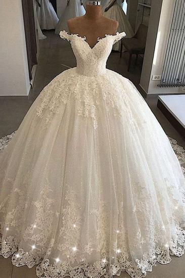 Off-the-shoulder Lace Ball Gowns | Tulle Formal Bridal Gowns
