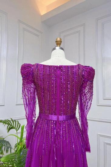 Purple Evening Dresses Long With Sleeves | prom dresses glitter_6