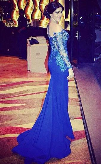 Blue Sheer Tulle Lace Appliques Elegant 2022 Long Evening Dresses with Long Train Mermaid High Quality Prom Dresses
