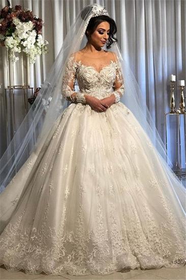 Elegant Long Sleeves Lace Luxury Lace Wedding Dresses Sale