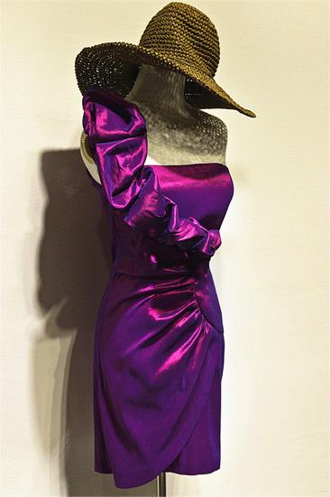 Purple Taffeta Short One Shoulder Cocktail Dresses Ruffles Mini Sexy Popular Evening Gowns_2