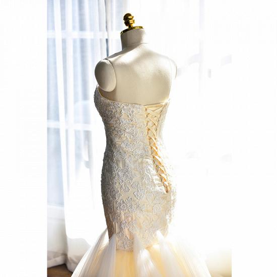 Sexy Mermaid Sweetheart Tulle Long Wedding Dress Court Train Lace-Up Plus Size Bridal Gown_2