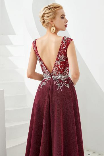 Caitin Catherine | Sexy V-neck Burgundy Sparkle Prom Dresses, Custom made Sleeveless Backless Evening Gowns_5