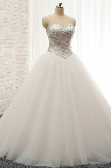 TsClothzone Stylish Sweatheart White Sequins Wedding Dresses A line Tulle Bridal Gowns On Sale_4