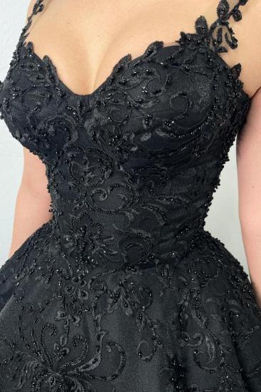 Designer Wedding Dresses A Line With Lace | Satin wedding dresses black_3