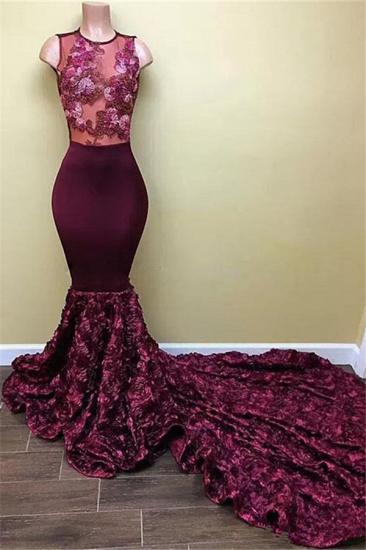 New Arrival Mermaid Burgundy Prom Dresses 2022 Sleeveless Appliques Evening Gowns