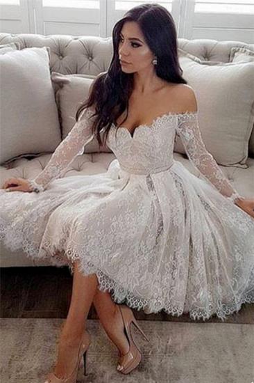 Elegant Lace Long Sleeves Short Homecoming Dresses | Cheap Off Shoulder Hoco Dresses 2022_2