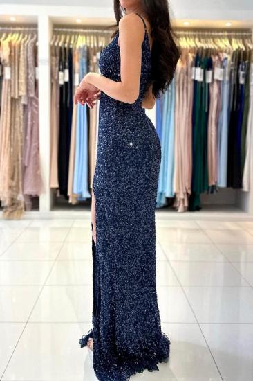 Dark Blue Long Glitter Evening Dresses | Prom dresses cheap_3