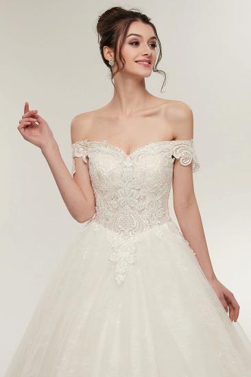 ZOLA | A-line Off-shoulder Sweetheart Floor Length Lace Appliques Wedding Dresses with Lace-up_4