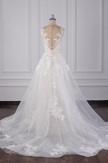 TsClothzone Elegant Jewel Tulle Lace Wedding Dress Appliques Sleeveless Mermaid Bridal Gowns Online_4