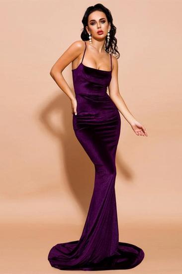 Elegant Spaghetti Straps Purple Prom Dress Long Mermaid