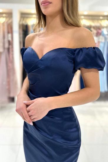 Simple evening dresses short | Navy blue prom dresses_2