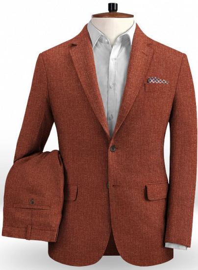 Elegant maroon linen men's suit