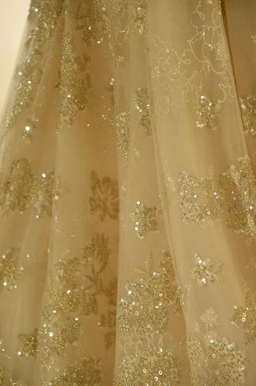Amazing Princess Lace-up Sparkly Beading Tulle Ivory Princess Wedding Dress_8