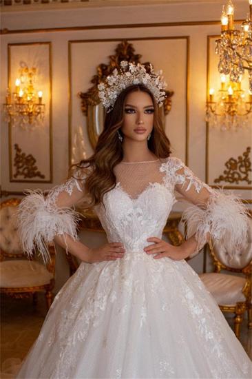 Elegant Wedding Dresses A Line Lace | Wedding dresses with sleeves_3