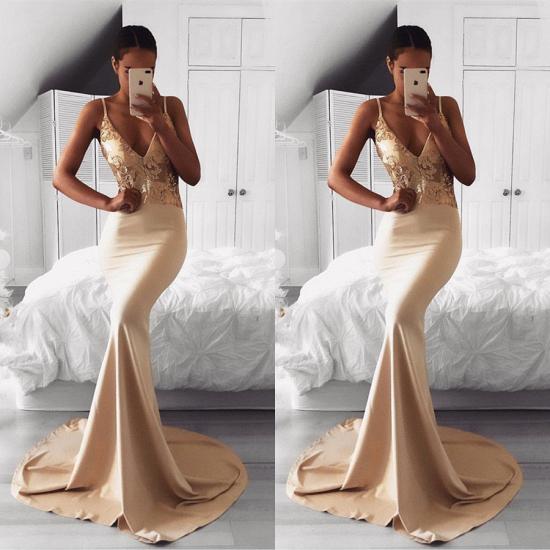 Sexy Spaghetti Strap Gold Sequined Prom Dress | Mermaid Prom Dress_3
