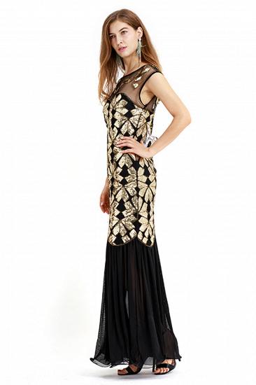 Beautiful Cap sleeves Long Black Cocktail Dresses | Shining Sequined Dress_11