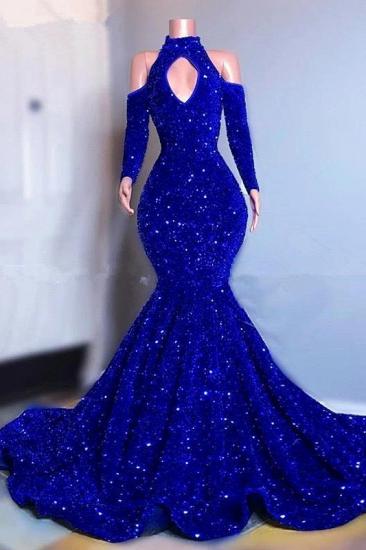 Sparkly Long Sleeves Mermaid Floor-Length Prom Dress