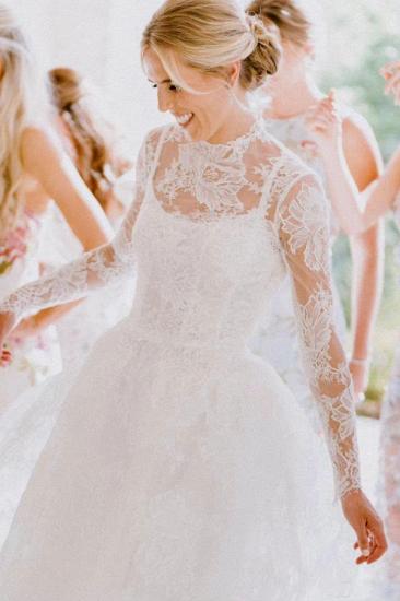 Vintage Wedding Dresses A Line Lace | Wedding dresses with sleeves