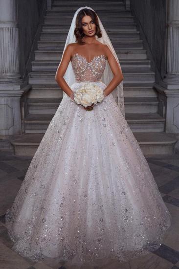 Charming Sweetheart Glitter Sequins Bridal Dress_1