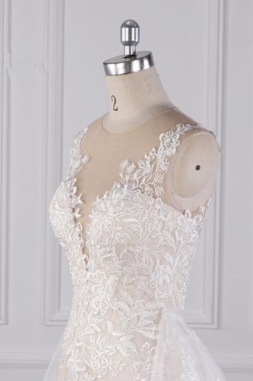TsClothzone Elegant Jewel Tulle Lace Wedding Dress Appliques Sleeveless Mermaid Bridal Gowns Online_6