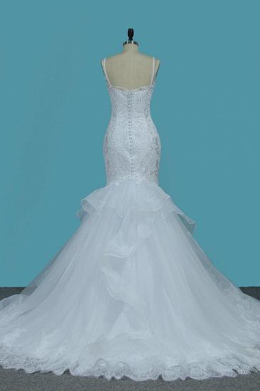 TsClothzone Gorgeous Straps Sweetheart Mermaid Wedding Dress Tulle Lace Appliques Ruffles Bridal Gowns Online_3
