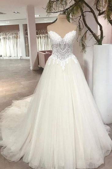 Elegant wedding dresses heart neckline | Wedding dresses A line_1