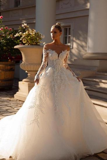 Elegante Brautkleider mit Ärmeln | Brautkleider A-Linie Spitze
