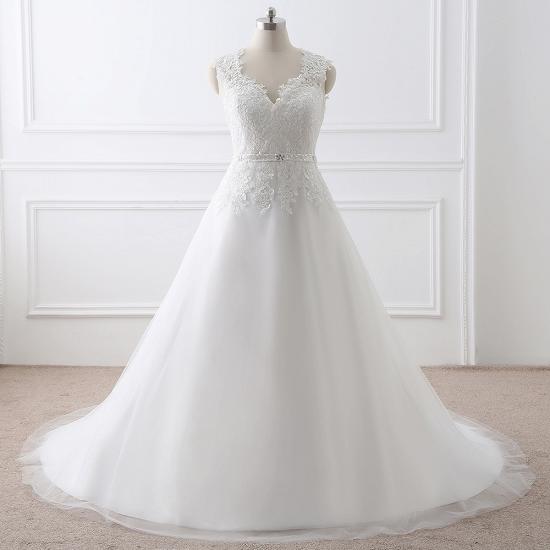 AURORA | Prinzessin V-Ausschnitt Tüll Elegantes Brautkleid mit Spitze_2