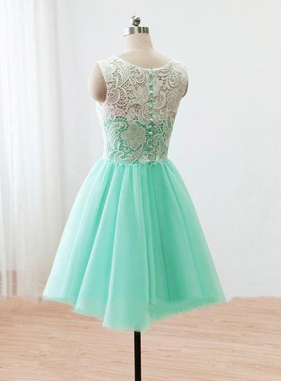 Cute Light Green Short Lace Homecoming Dress New Arrival Simple Cheap Fitted Bridesmaid Dresses_2