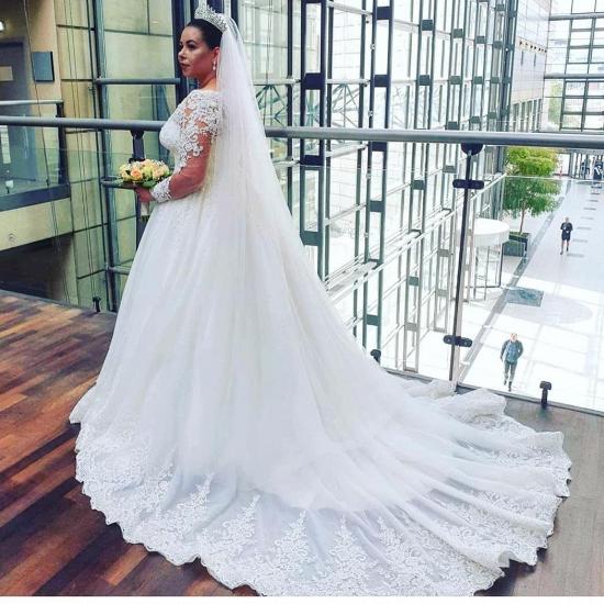 Glamorous Lace Appliques A-line Bridal Gown_4