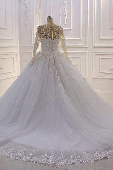 Trendy Sweetheart Long sleeves Ivory Ball Gown Wedding Dress_5