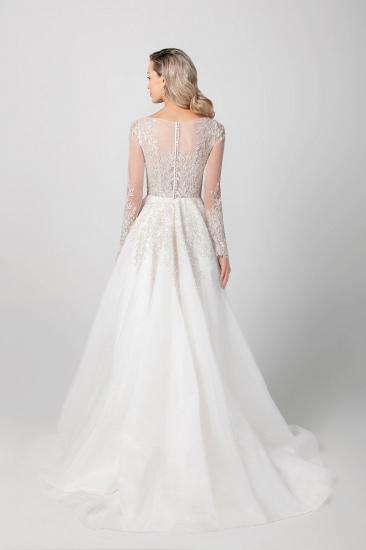 A-word sexy lace deep V boutique wedding dress_2