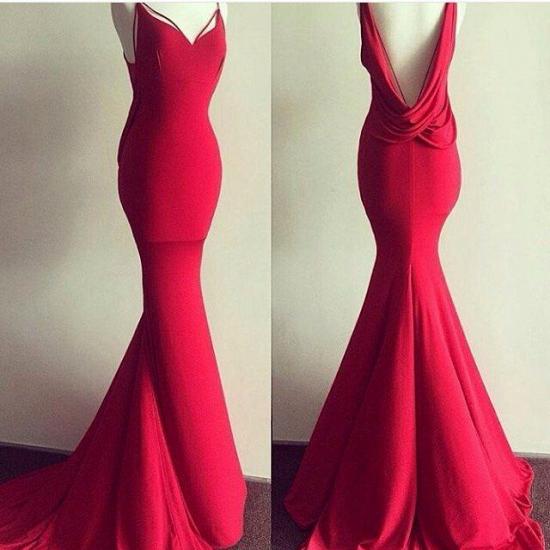 Backless Red Backless Long Mermaid Sweetheart-Neck Sexy Evening Gowns_2