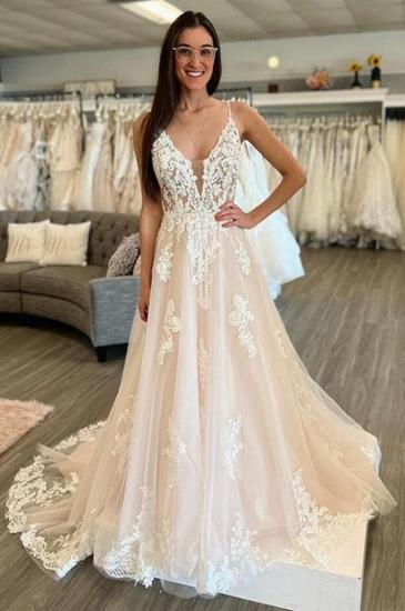 Elegant Wedding Dress V Neckline | Wedding dresses A line lace
