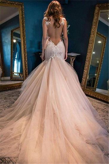 Champagne Tulle Wedding Dresses 2022 Spaghetti Straps Lace Sheer Back Bridal Dress