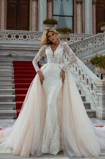 Beautiful Wedding Dresses A Line Lace | Wedding dresses with sleeves_1