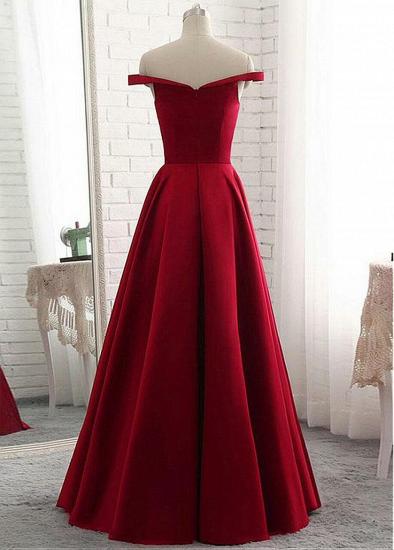 Satin Off-the-shoulder Burgundy A-line Bridesmaid Dress