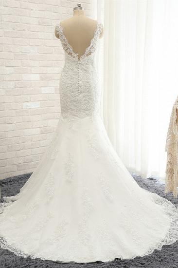 TsClothzone Gorgeous Sleeveless Appliques Beadings Wedding Dress Jewel Tulle White Bridal Gowns On Sale_3