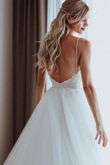 Simple Sweetheart Sleeveless A Linie Wedding Dresses With Lace_2