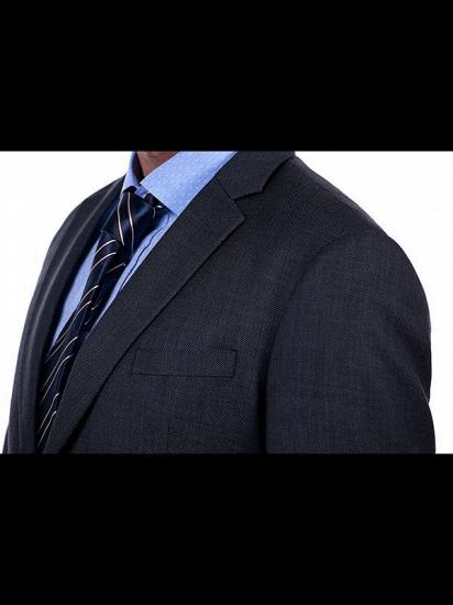 Black notch lapel business two-piece suit_6