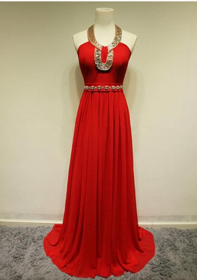 Halter Red Crystal 2022 Abendkleider Tüll Luxuriöse maßgeschneiderte charmante Partykleider_1