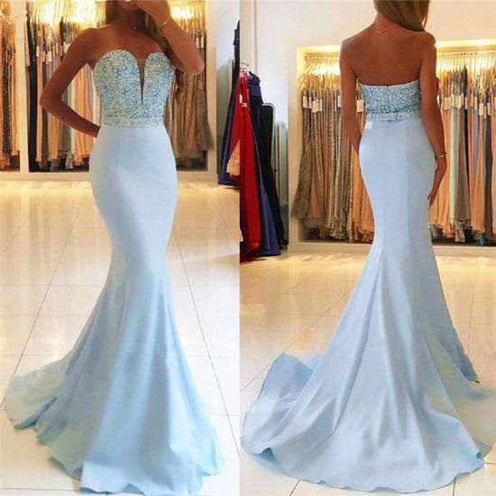Baby Blue Mermaid Open Back Prom Dresses Sexy 2022 Beads Sequins Formal Evening Dresses_4