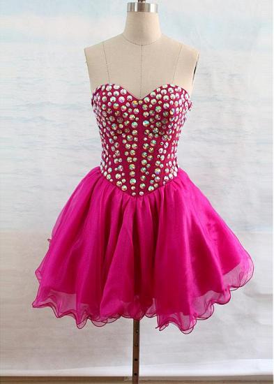 Latest Crystal Sweetheart Short Homecoming Dress Popular Lace-Up Mini Special Occasion Dresses_4