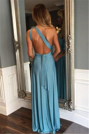 Modest A-line One Shoulder Long Evening Gowns Crystals Sleeveless 2022 Bridesmaid Dresses Cheap_2